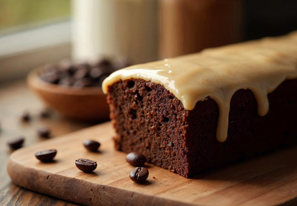 plumcake al caffè con glassa
