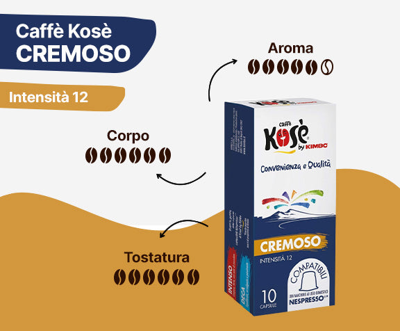 Kimbo caffè Kosè Cremoso 10 capsule compatibili Nespresso