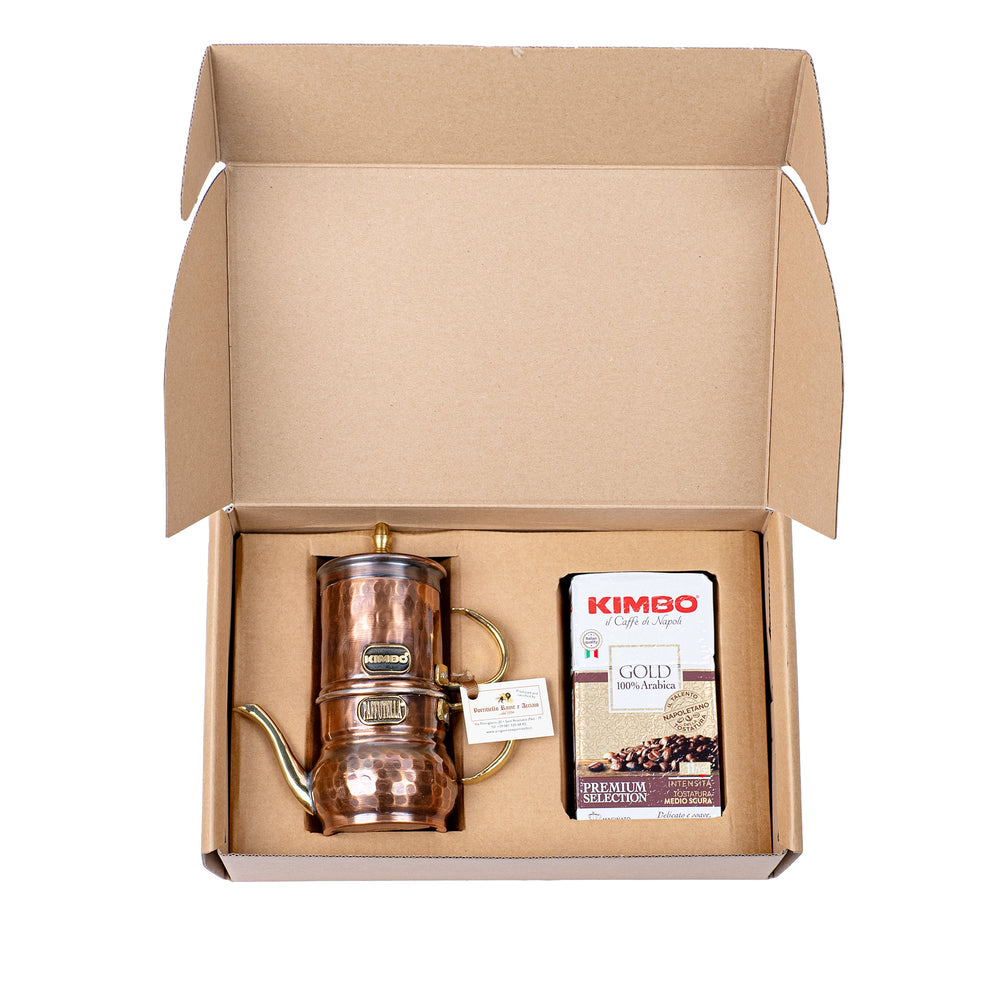 
                  
                    Kit - Caffettiera Napoletana "Paffutella" in Rame Brunita + Caffè Macinato Gold 100% Arabica 250gr
                  
                