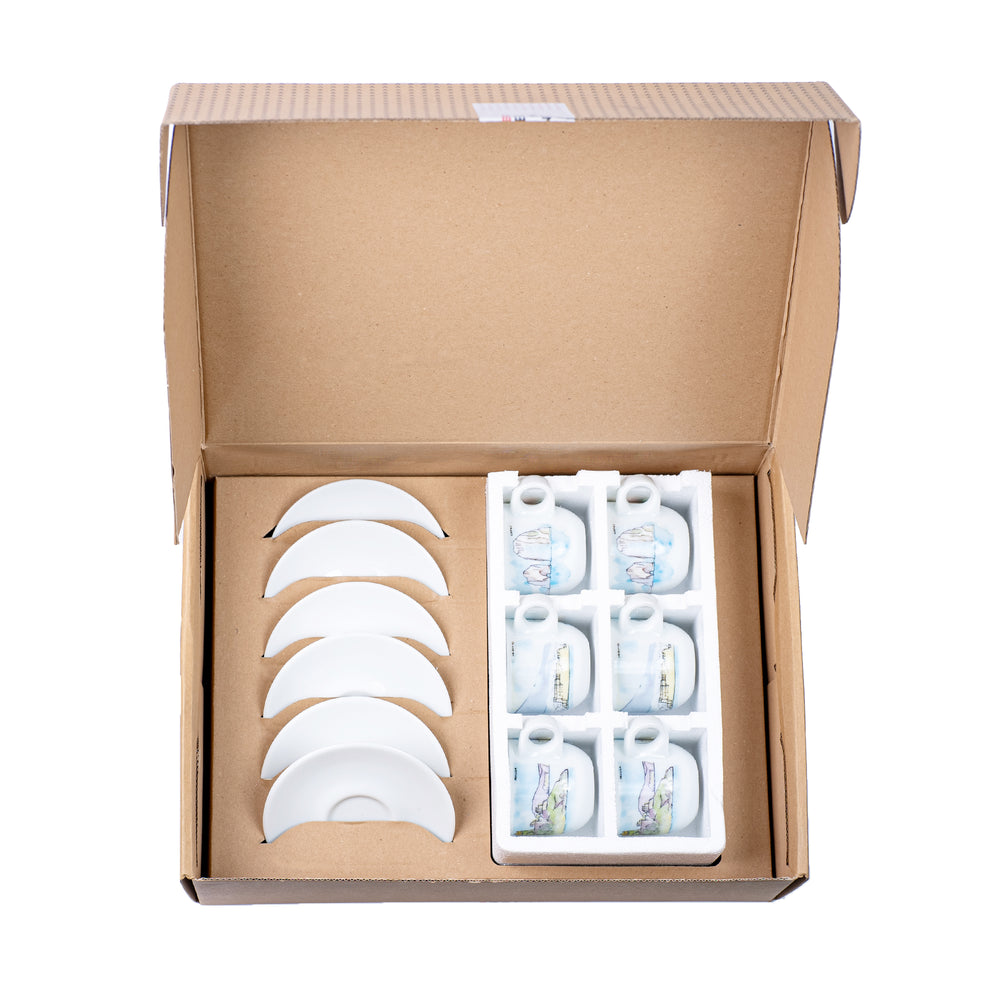 
                  
                    Tazzine - Set di 6 Tazzine con piatto in porcellana Collezione "La Baia"
                  
                