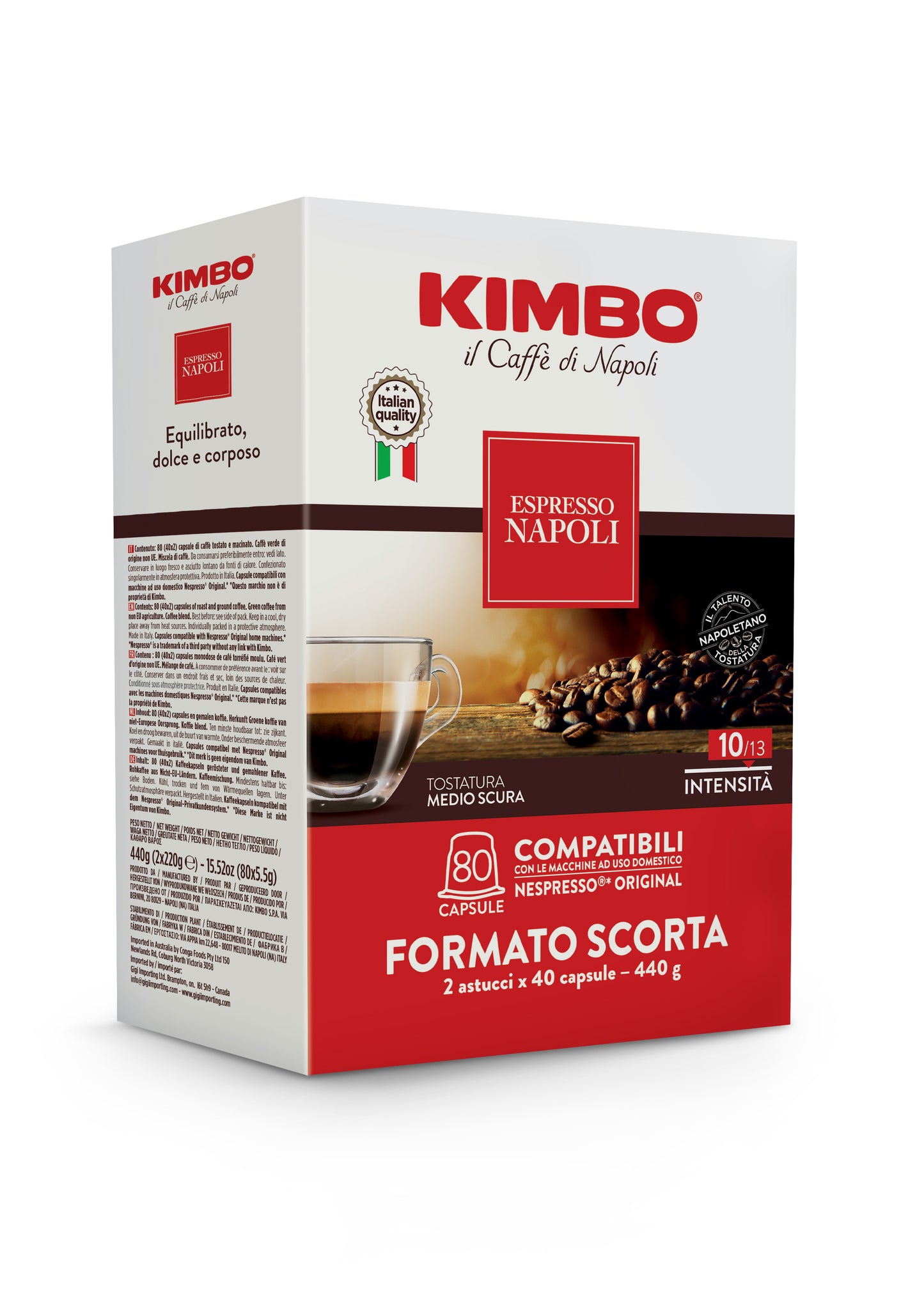 
                  
                    Kimbo Espresso Napoli 80 capsule compatibili nespresso original
                  
                