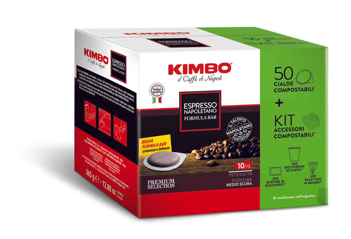 
                  
                    Kimbo Espresso Napoletano formula bar kit 50 cialde compostabili + accessori
                  
                